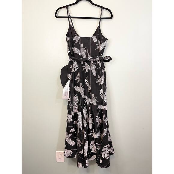 Dress The Population Delphine Black White Sleeveless Hi-Low Wrap Dress Small NWT - Picture 3 of 11
